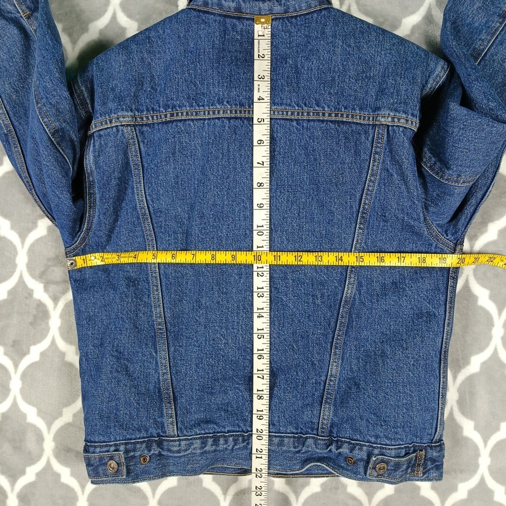 Levis Trucker Jacket Men Small Blue Denim Sherpa Lined Snap Up Western Type 3 - Picture 4 of 11